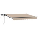 vidaXL Manuell markiseramme med LEDs Beige og Antrasitt 3 x 2 m