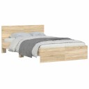 vidaXL Sengeramme med hodegavl sonoma eik 135x190 cm 8721012247239