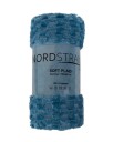 Nordstrand Home Fleecepledd - vaffelstruktur - 150x200 cm - Mykt blått sofapledd -