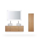 Duravit White Tulip Halvhøyskap 40x36x132 cm Eik/Hvit Matt