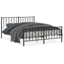 vidaXL Sengeramme i metall med hode- og fotgavl svart 160x200 cm 8721012249912