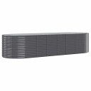 vidaXL Plantekasse pulverlakkert stål 322x100x68 cm antrasitt