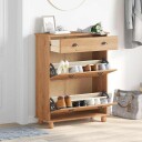  Sko Skap med skuff Brun 85 x 35 x 108 cm Massivt furutre