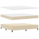  Box Spring Seng med Madrass & Benk Krem 200x200 cm Stoff