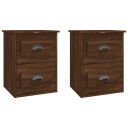 vidaXL Veggmonterte nattbord 2 stk brun eik 41,5x36x53 cm
