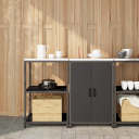  Kjøkkenoppbevaringssett med hylle 2 pcs Svart 120 x 50 x 92 cm