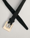 Smalt belte i semsket skinn BLACK 9538