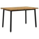 vidaXL 140 x 70 x 75 cm Solid akasietre Hvit og svart Rektangulær