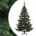 vidaXL Kunstig juletre med julekuler 240 cm 300 LED-lys Varmhvit