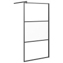 vidaXL Dusjvegg 100x195 cm halvfrostet ESG-glass svart