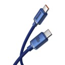 Baseus Crystal Shine 100W USB-C Kabel 2m Blå