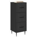 vidaXL Skuffeskap Svart 33 x 34,5 x 89,5 cm Konstruert tre