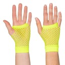 Boland Party Partners 80-talls UV fingerløse nettinghansker korte neongule One size 02984