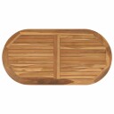 vidaXL Bordplate Oval Massivt Teaktre Naturlig