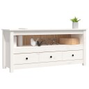vidaXL TV-benk hvit 114x35x52 cm heltre furu