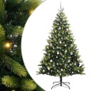 Kunstig leddet juletre med 300 LED lamper grønn 210 cm