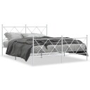  Sengeramme i metall med hode- og fotgavl hvit 150x200 cm 8721012374553