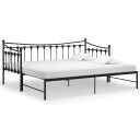 vidaXL Uttrekkbar ramme til sovesofa svart metall 90x200 cm