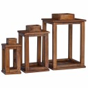 vidaXL Lanterne 3 pcs Naturlig Mahogni Tre