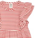 Müsli Kjole - Rib - Stripe Ruffle - Mineralrød/Tofu - Müsli - 5 år (110) - Kjole Hvit