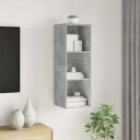 vidaXL Vegghengt TV-benk betonggrå 37x37x107 cm sponplate