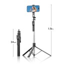 Orico Selfiestang Spm190 Stativ 1/4" 360° Bluetooth 5.2 Svart