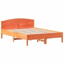  Sengeramme med hodegavl voksbrun 140x200 cm heltre furu 8721012427877