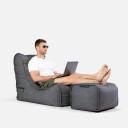 Ottoman Deluxe Titanium Weave Blå