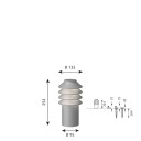 Louis Poulsen Bysted Garden Short LED 2700K m/base Aluminium