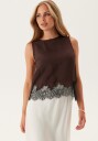 Object Objdalme Sl Lace Top E Aw Fair 25 Brown 36