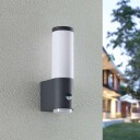 Lindby Okari utendørs vegglampe med sensor, rett