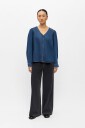 Object   Skjorte Objframe Re L/S V Neck Top Div   Blå