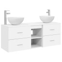 vidaXL Baderomsskapsett 3 stk. Hvit 49,5 x 41 x 64,5 cm Konstruert tre
