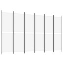 vidaXL Romdeler med 6 paneler hvit 300x180 cm stoff