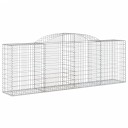vidaXL Gabionkurver buede 11 stk 300x50x100/120 cm galvanisert jern