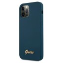 Guess Guhcp12llslmgbl Iphone 12 Pro Max 6,7" Blå/Blå Hardmetalllogoskript