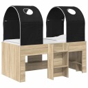  Seng med Tunnel 4 pcs Sonoma og Svart Konstruert tre
