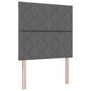  Box Spring Seng med Madrass & LED Mørkegrå 120x200 cm Stoff