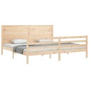 vidaXL Sengeramme med hodegavl 200x200 cm heltre 8720845402167