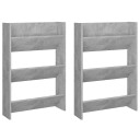 vidaXL Veggskoskap 2 stk betonggr? 60x18x90 cm sponplater