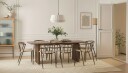Richeto spisebord 240 cm med 8 Winston spisestoler - Røkt eik / Beige / Metallben røkt eik