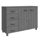 vidaXL Skjenk HAMAR mørkegrå 113x40x80 cm heltre furu