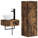 vidaXL Baderomsinnredningssett 2 stk. Røkt Eik 33 x 34,5 x 100 cm