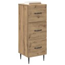 vidaXL Skuffeskap Artisan eik 33 x 34,5 x 89,5 cm Konstruert tre