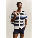 GANT Striped Texture Polo   Blue   L