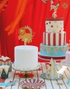 6 stk Fargerike Sirkus Beger til Snacks/Popcorn Circus Party