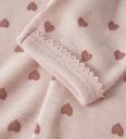 Lil' Atelier Nia Ull Leggings Baby 56 Rosa med Hjerter