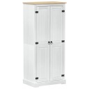vidaXL Garderober med hylle med dør Hvit 76 x 50 x 170 cm Massiv furu