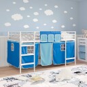  Kiddos Loft Senge Ramme med Gardiner Hvit og blå 107 x 201 cm