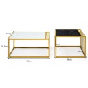 2 x sidebord sett salongbord marmor moderne sidebord gul + svart + hvit